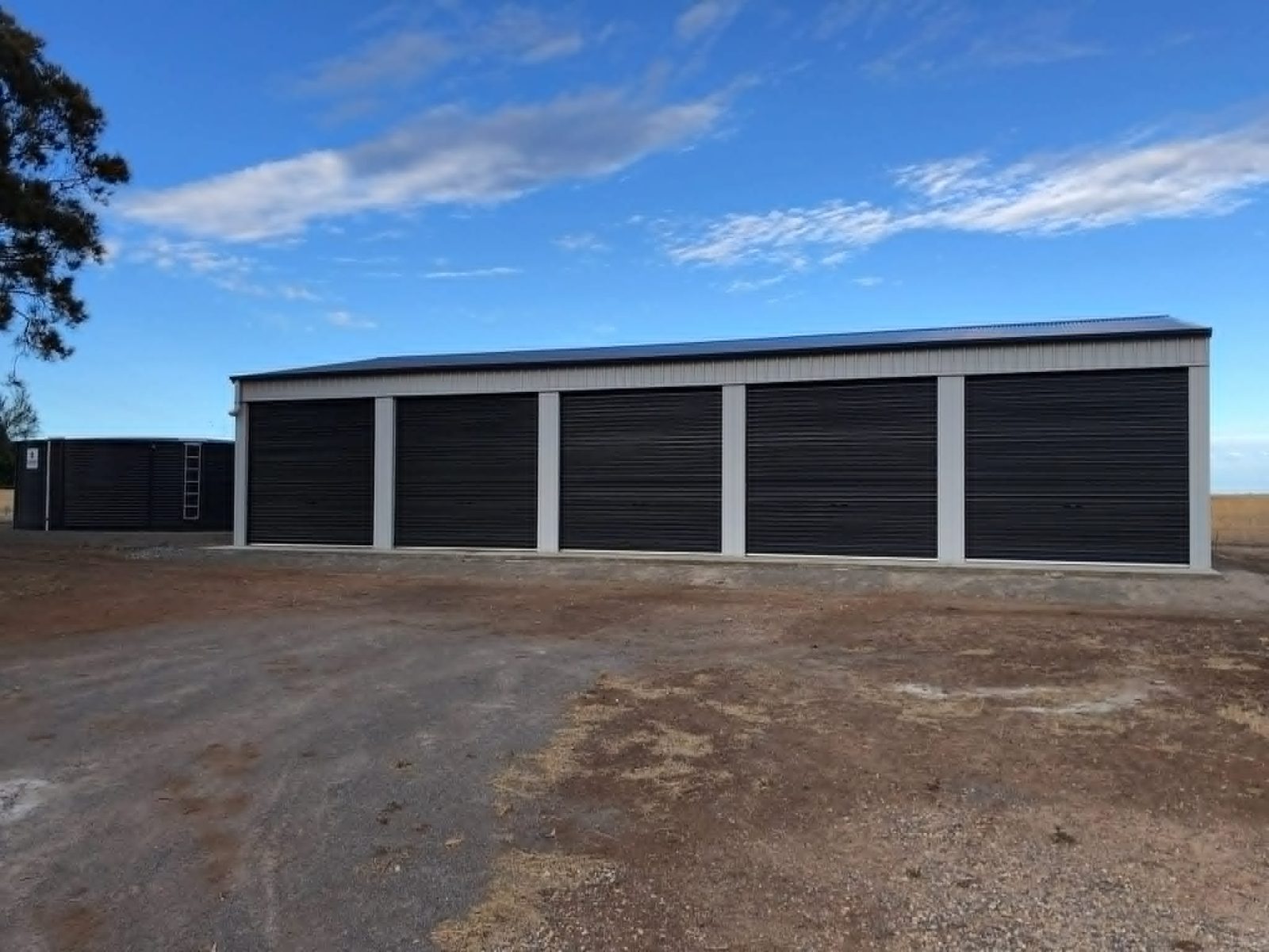 Row of commercial storage units by Trevarth Garages